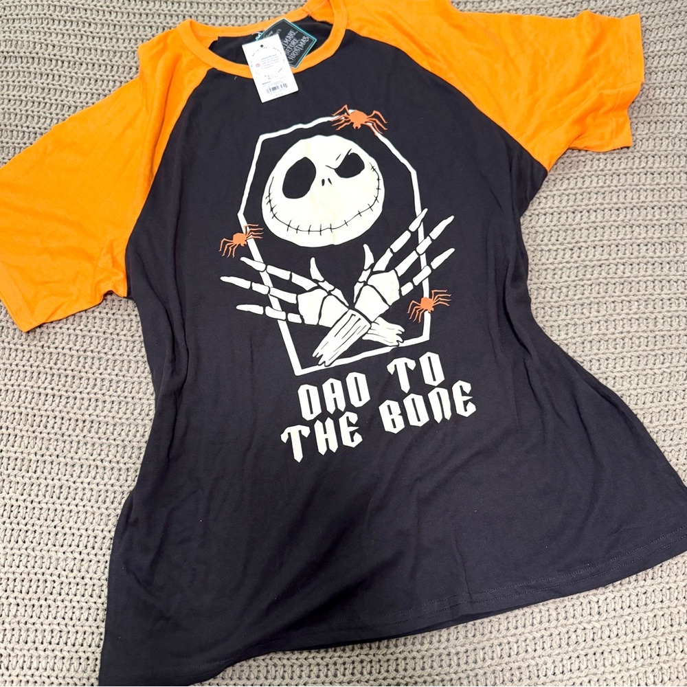 Jack Skellington Orange and Black Raglan Shirt